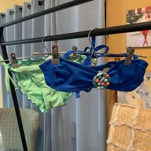 Target Blue and Mint Bathing Suit With Jewel Detail